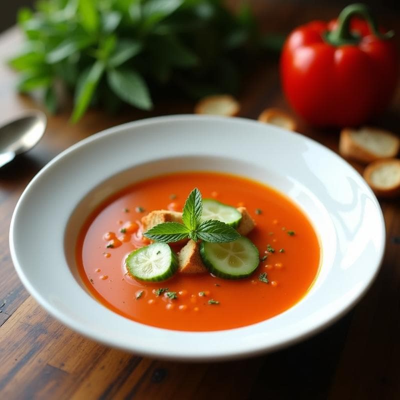 Sopa Fría de Pimiento Choricero: Receta en Thermomix en 10 Minutos con Toque Ahumado