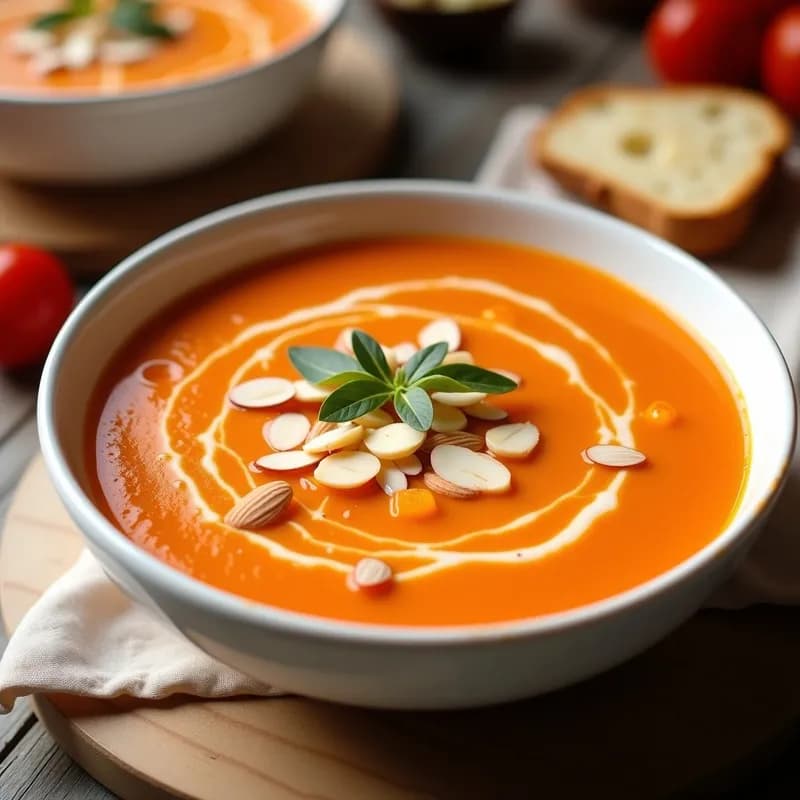 Sopa Fría de Pimiento Rojo y Ajo Blanco: Receta Andaluz en 10 Minutos Sin Cocinar