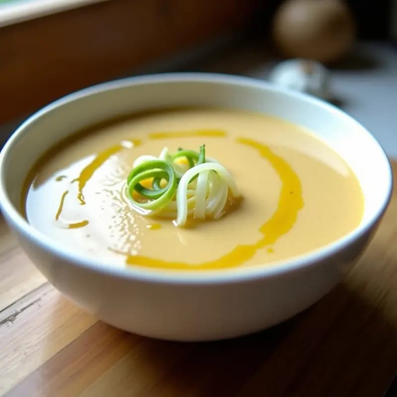 Sopa Fría de Puerro y Patata con Ajo Negro: Receta Refrescante y Alta en Fibra