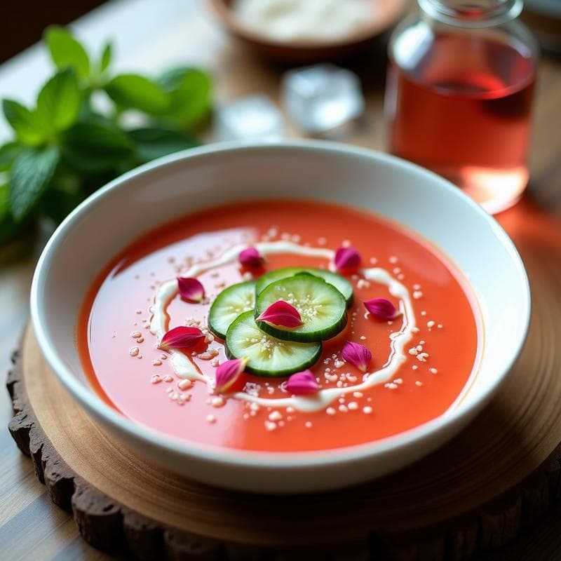 Sopa Fría de Sandía y Pepino con Menta: Receta Turca Sin Cocinar en 10 Minutos