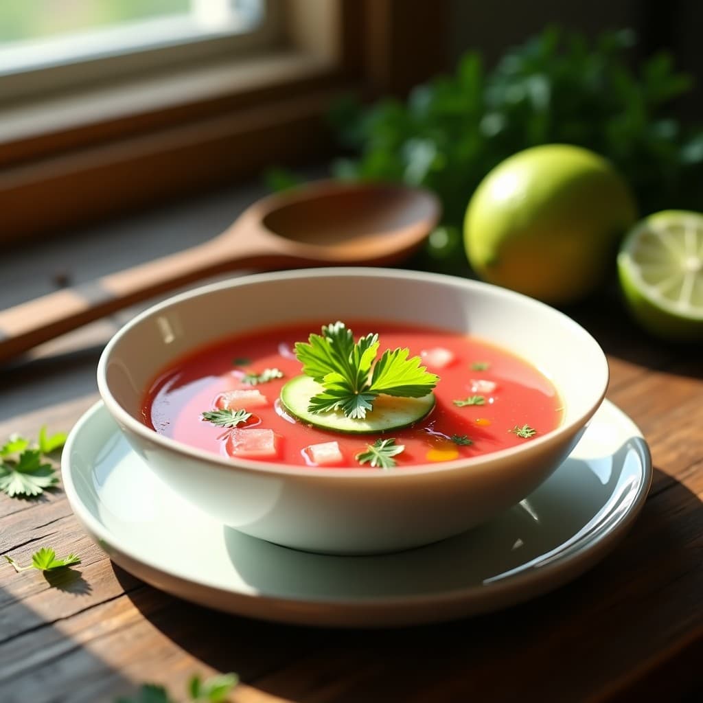 Sopa Fría de Sandía y Pimiento: Receta Veraniega Sin Cocinar con Toque Picante