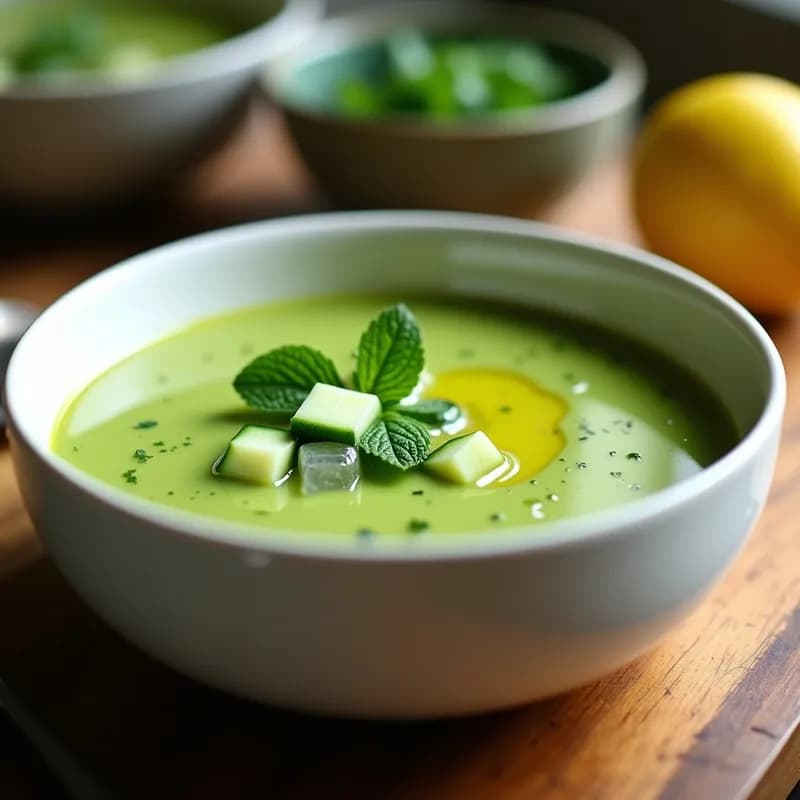Sopa Fría de Habas Verdes con Menta y Limón: Receta Refrescante en 15 Minutos sin Cocción