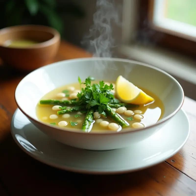 Sopa de Frijoles Mung y Espárragos con Caldo de Miso: Receta China Detox en Olla Exprés