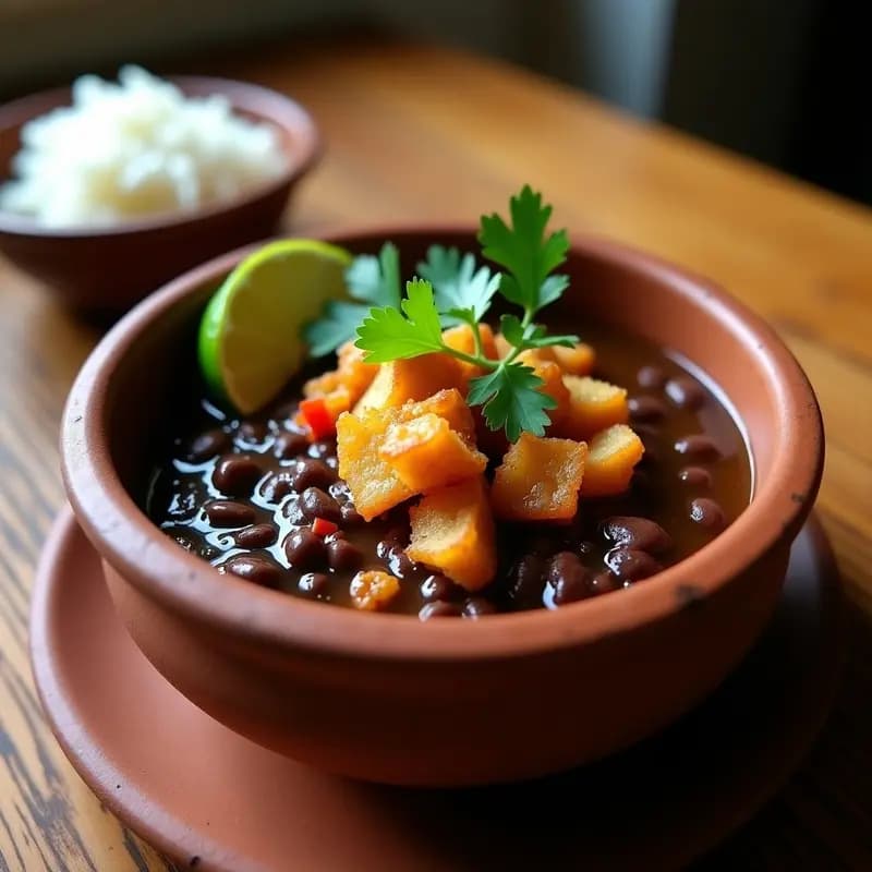 Sopa de Frijoles Negros y Chicharrón de Yuca: Receta Cubana en Airfryer