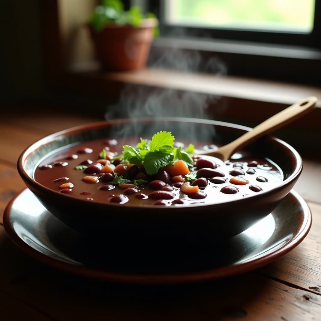 Sopa de Frijoles Negros y Malanga: Receta Cubana Reconfortante en Olla Lenta