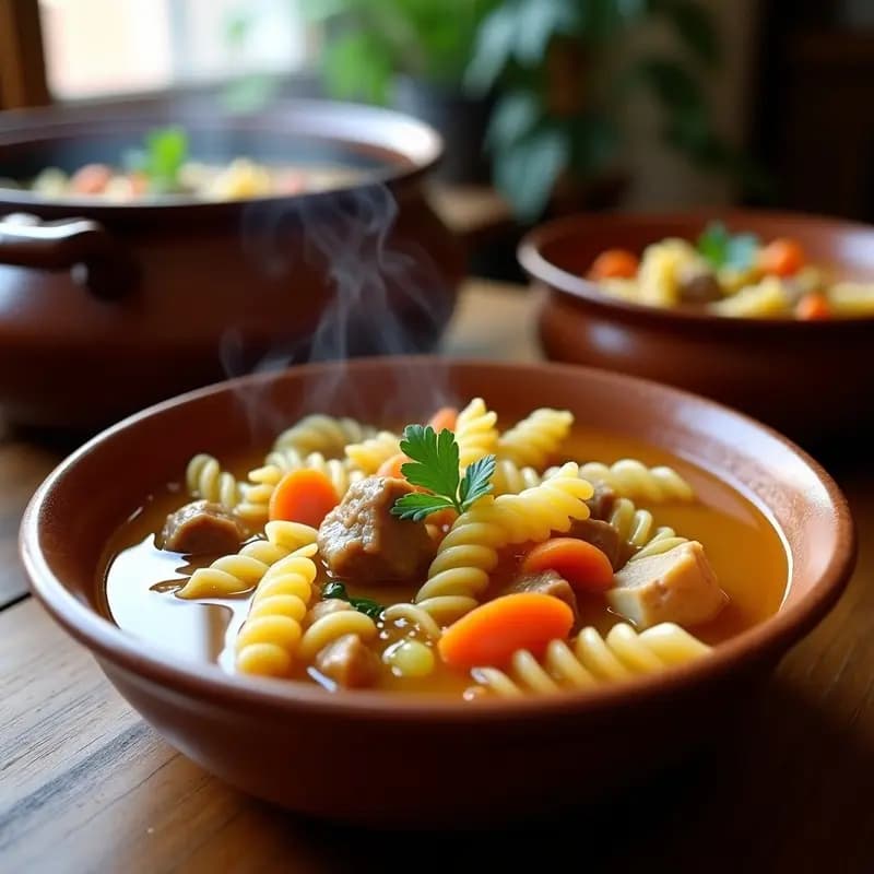 Sopa de Galets: Receta Catalana de Pasta Grande con carne y Verduras