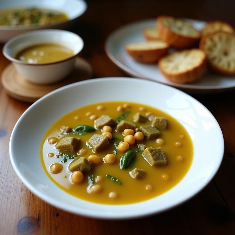 Sopa de Guandú y Okra con Leche de Coco: Receta Africana Vegana en Olla Express