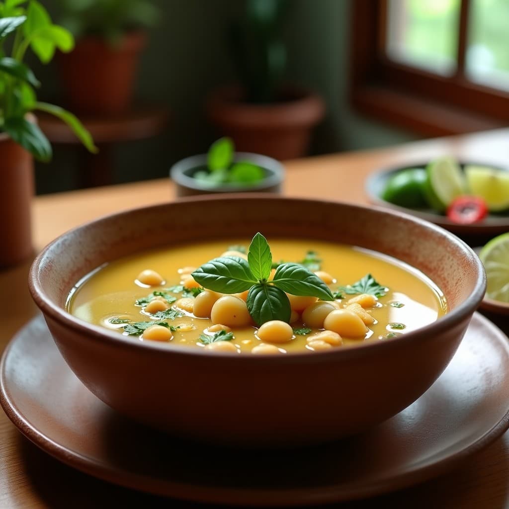 Sopa de Guandú y Yuca con Albahaca Fresca: Receta Dominicana en Olla Exprés con Toque Tropical