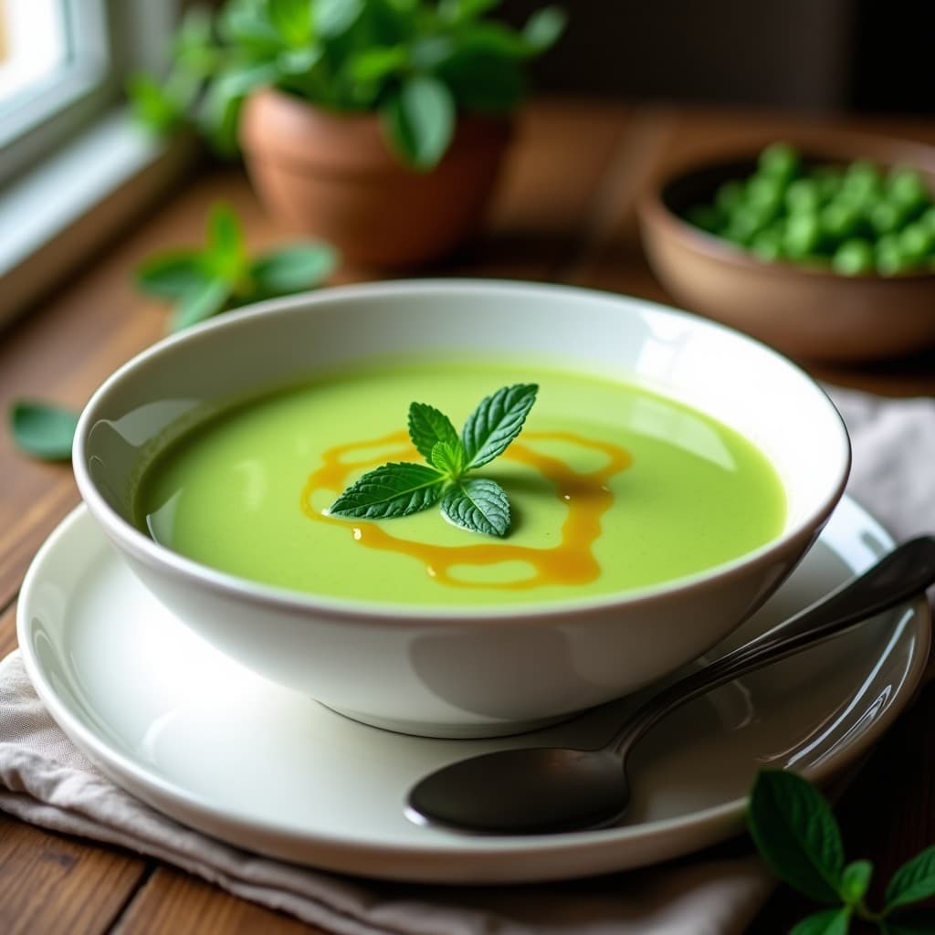 Sopa de guisantes y menta: Receta inglesa en thermomix con toque fresco