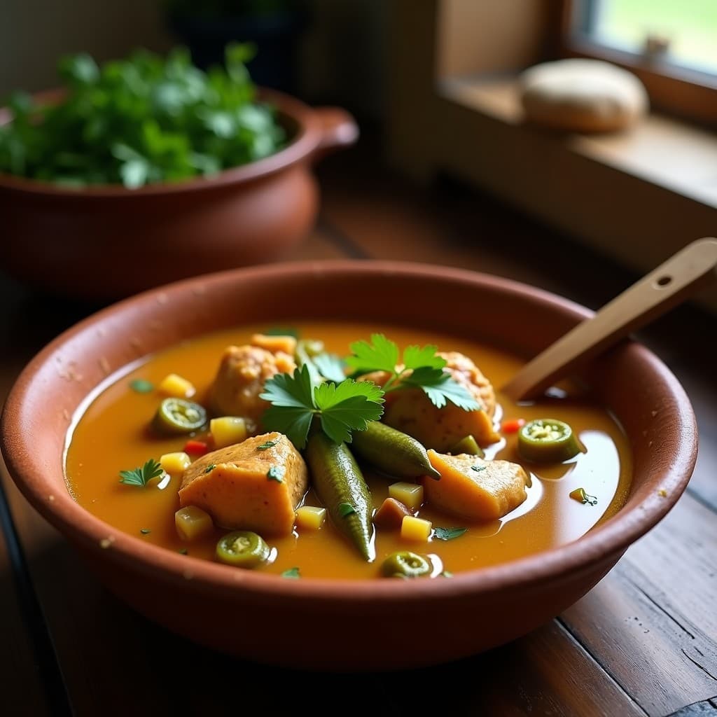 Sopa de Gumbo de Okra y Pollo: Receta Africana Reconfortante en Olla Lenta