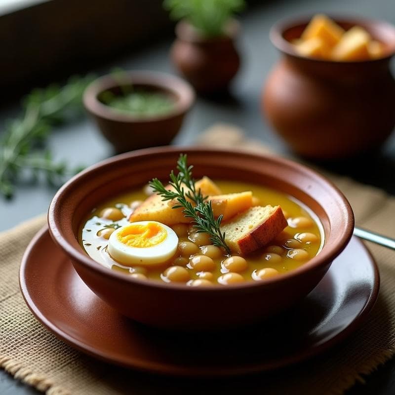 Sopa de Habas Estofadas con Tomillo: Receta Tradicional Española en Olla Lenta