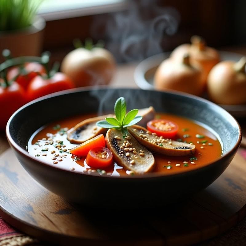 Sopa de Hongos Portobello y Tomate: Receta Keto en Olla Lenta con Umami Intense