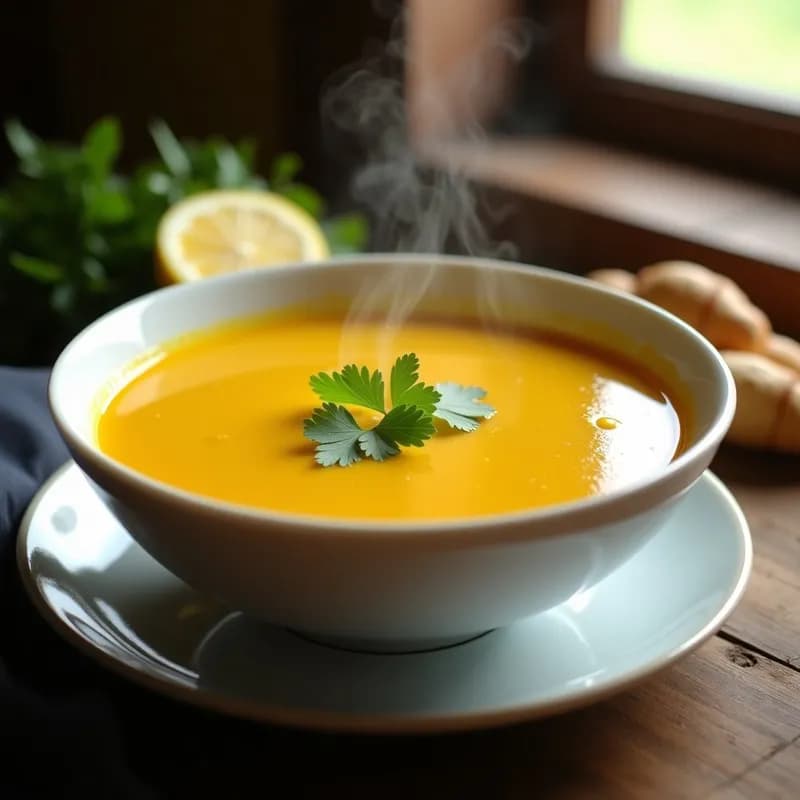 Sopa de Jengibre y Cúrcuma: Receta Antiinflamatoria para Fortalecer la Inmunidad