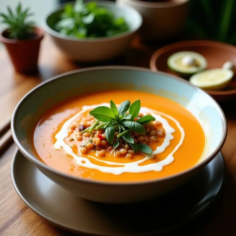 Sopa Joel Tailandesa Picante: Receta en Airfryer con Leche de Coco y Hierbas Frescas