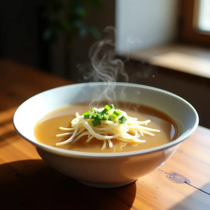 Sopa de Fideos de Konjac y Setas Enoki: Receta China Low Carb en Thermomix