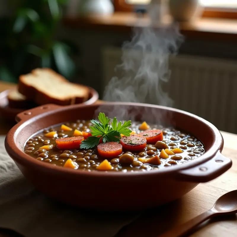 Sopa de Lentajas Española con Chorizo Vegano: Receta Tradicional en Thermomix y Alta en Fibra