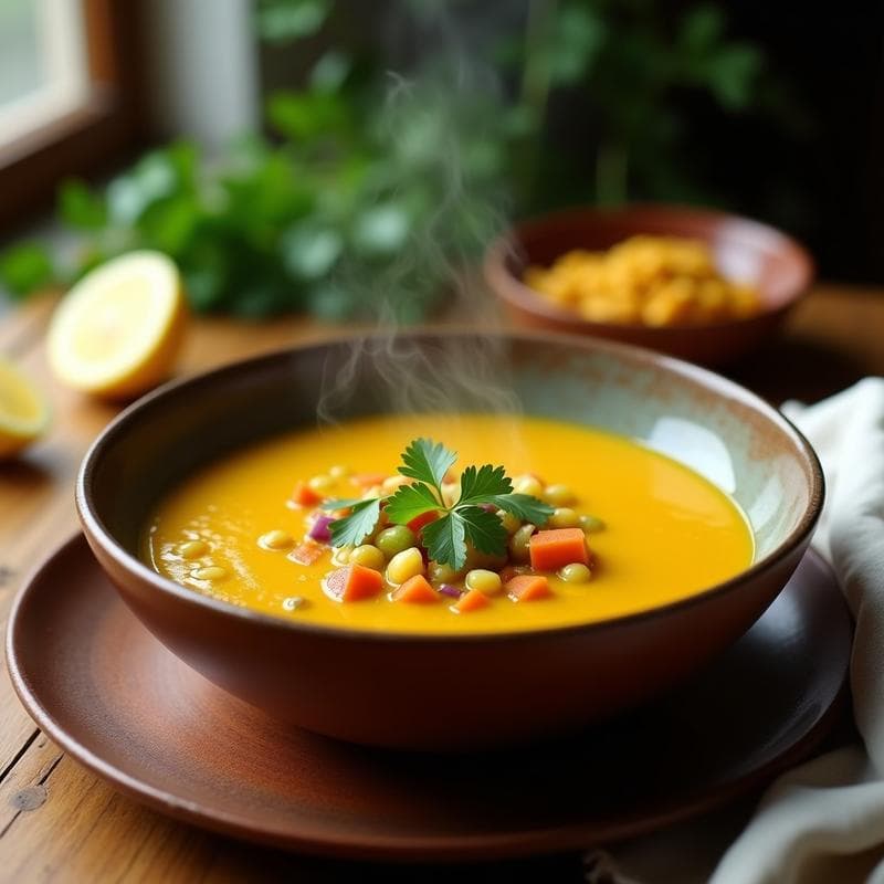 Sopa de Lentejas Amarelas y Cúrcuma: Receta Brasilera Detox en Olla Exprés