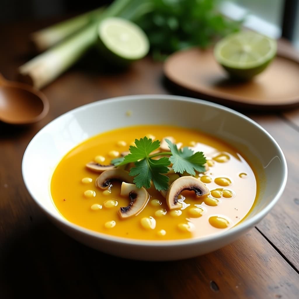 Sopa de Lentejas Amarillas y Lemongrass: Receta Tailandesa Vegana en Olla Exprés