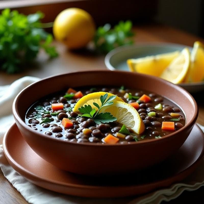 Sopa de Lentejas Beluga con Aromas de Comino y Limón: Receta Iraní en Olla Lenta