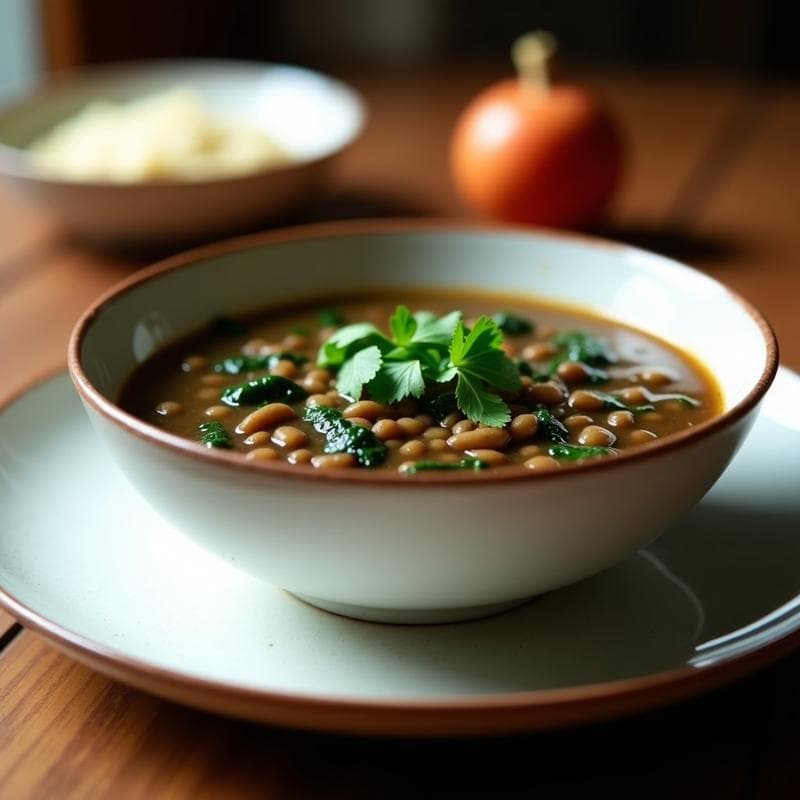 Sopa de Lentejas Beluga y Kokum con Espinacas: Receta India Vegana en Thermomix