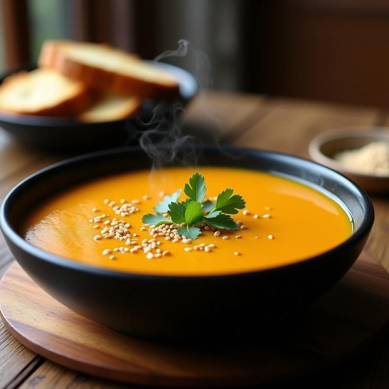 Sopa de Lentejas Corail y Calabaza con Toque de Azafrán: Receta Vegana en Thermomix y Reconfortante