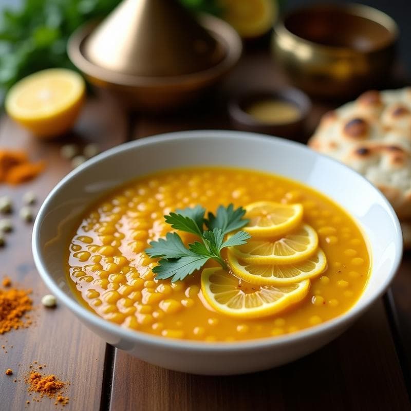 Sopa de Lentejas Corail y Limón Confitado: Receta Marroquí en Thermomix con Toque Réfrescante