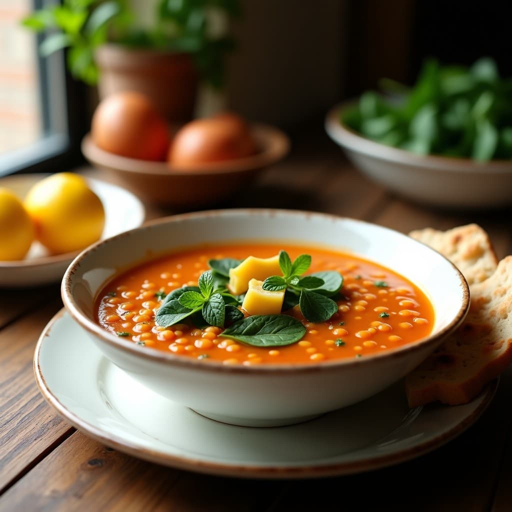 Sopa de Lentejas Coral con Espinacas y Limón Confitado: Receta Turca en Olla Lenta