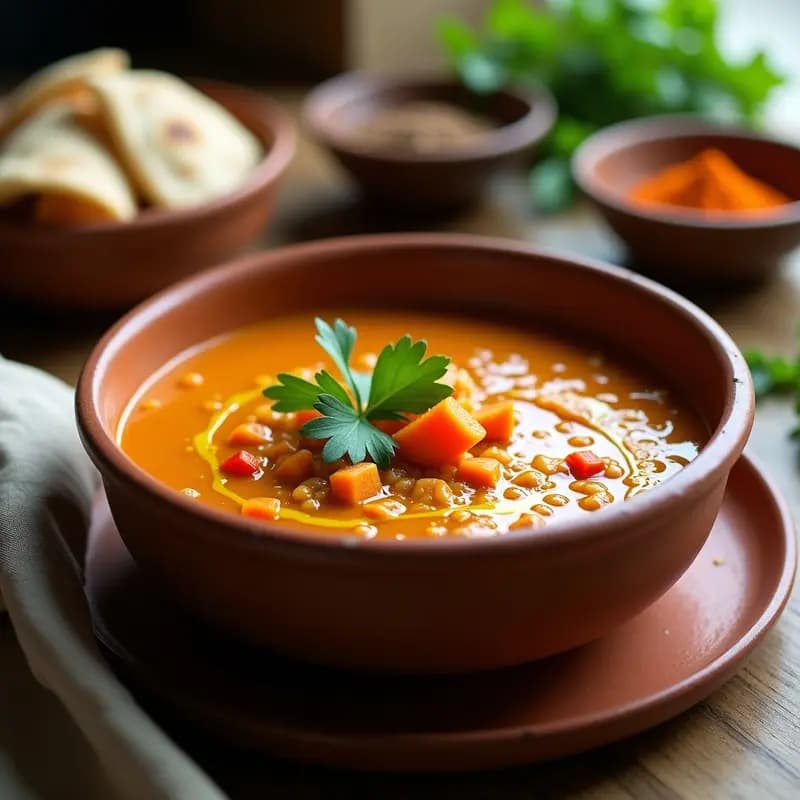 Sopa de Lentejas Rojas con Curry y Jengibre: Receta de Oriente Medio Vegana y Detox