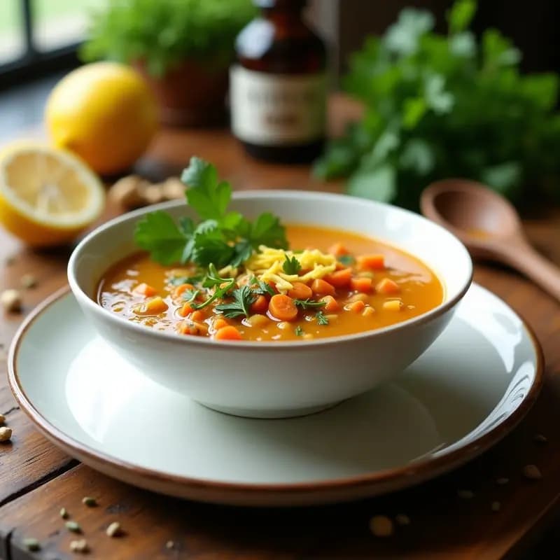 Lentenil Soup Egipcia con Comino y Limón: Receta Vegana y Detox en 20 Minutos