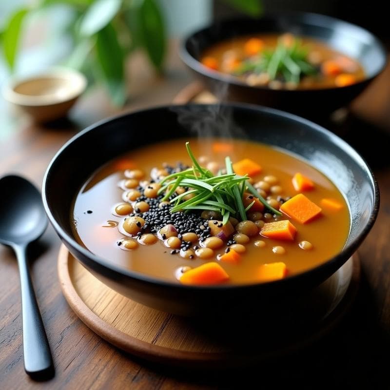 Sopa de Lentejas y Kombu con Jengibre: Receta Japonesa Detox en Olla Exprés