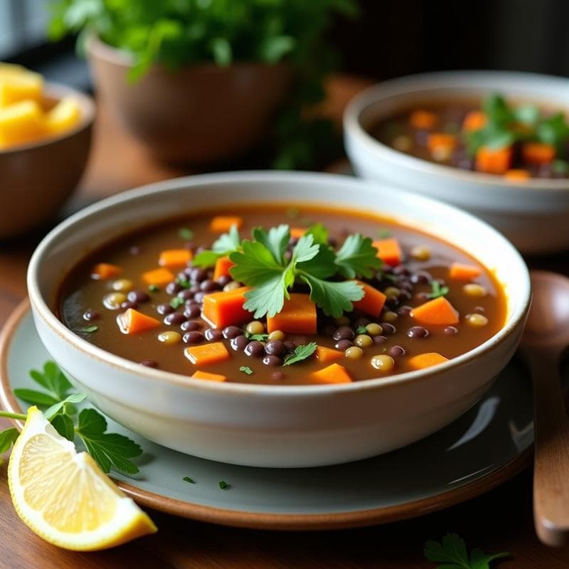 Sopa de Lentejas Moradas con Jengibre: Receta en Olla Lenta Detox y Vegana