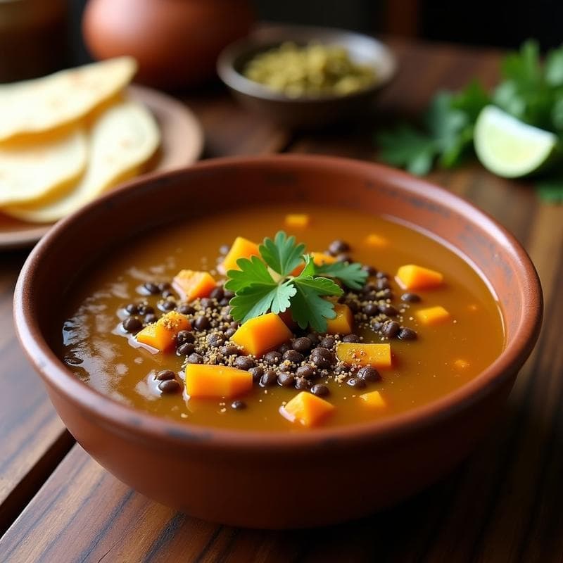 Sopa de Lentejas Negras y Calabaza con Toque de Comino: Receta Mexicana en Olla Express