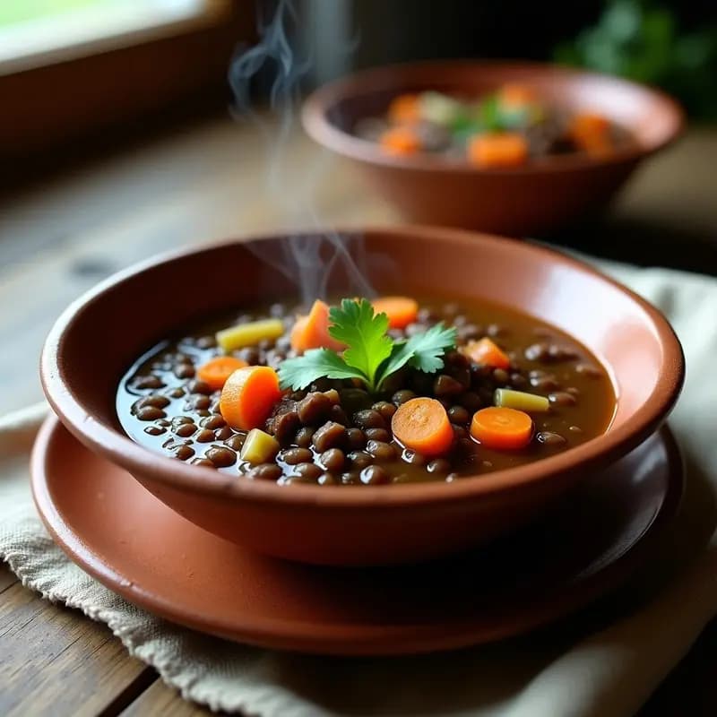 Sopa de Lentejas Negras y Chile Chipotle: Receta Mexicana Alta en Hierro en Thermomix