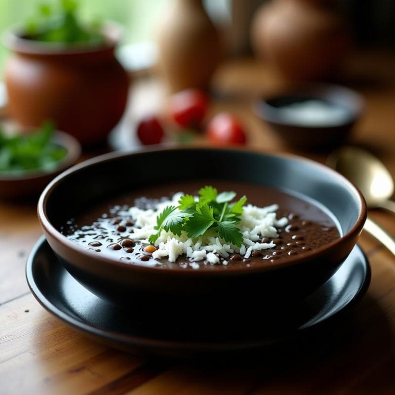 Sopa de Lentejas Negras y Cocotero con Toque de Cilantro: Receta Colombiana Keto en Thermomix