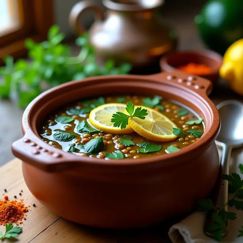 Sopa de Lentejas Persona con Espinacas y Limón: Receta Iraní Vegana y Detox
