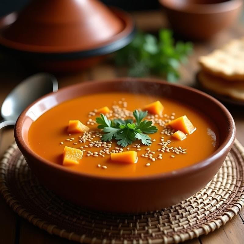 Sopa de Lentejas Rojas y Calabaza con Especias Beréber: Receta Marroquí en Olla Lenta