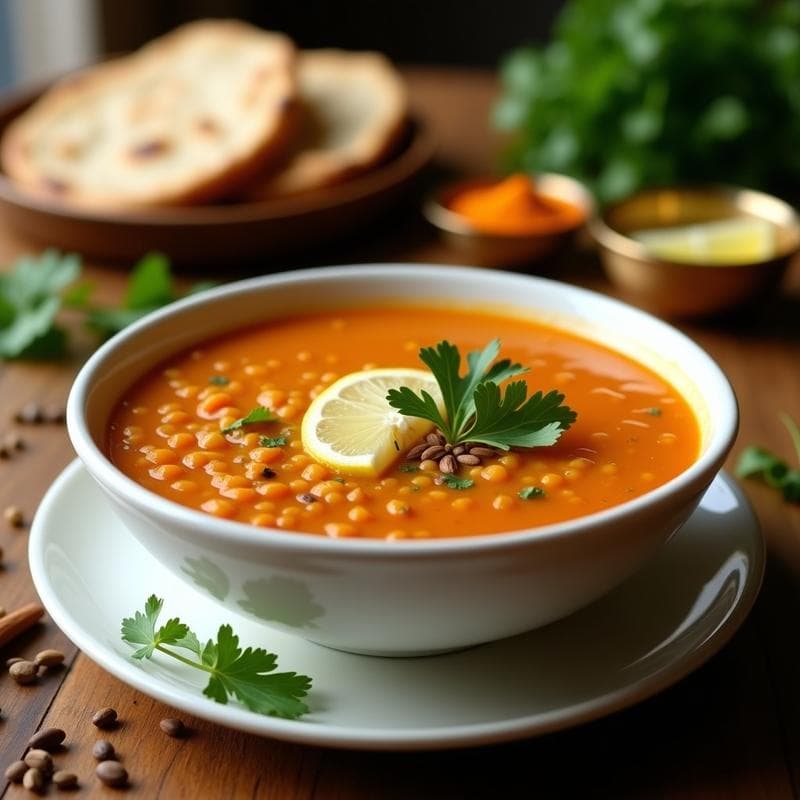 Sopa de Lentejas Rojas y Cilantro: Receta India en Olla Lenta con Toque de Limón