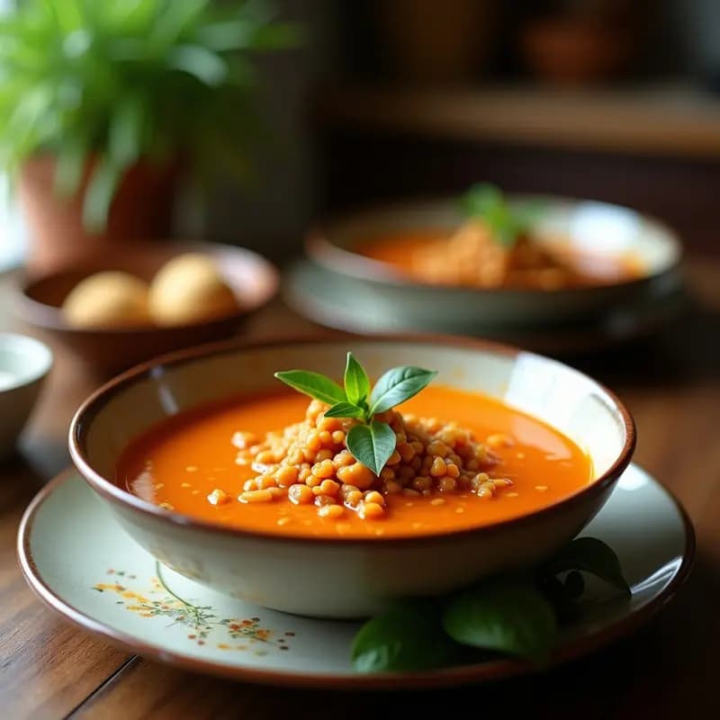 Sopa de Lentejas Rojas y Coco: Receta India reconfortante con toque tailandés