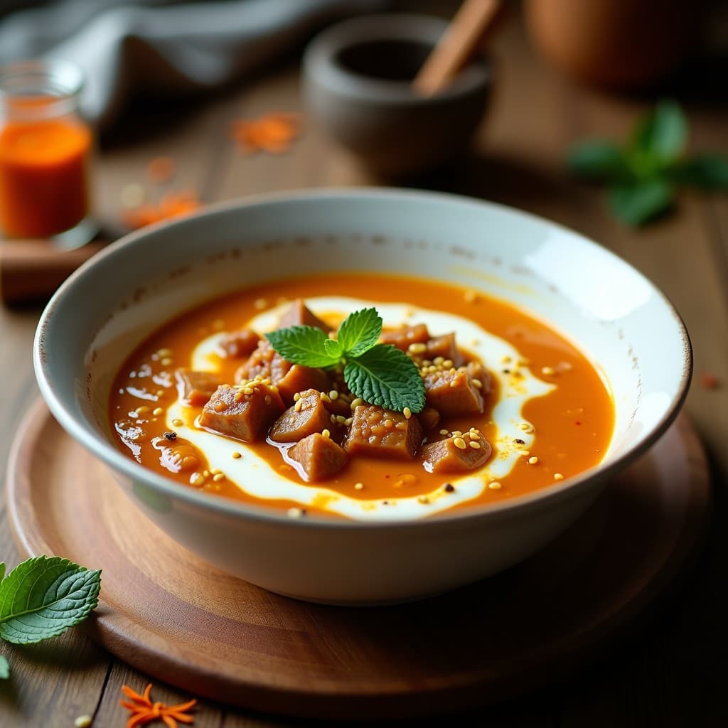 Sopa de Lentejas Rojas y Cordero Ahumado: Receta Iraní en Olla Exprés con Especias Persas