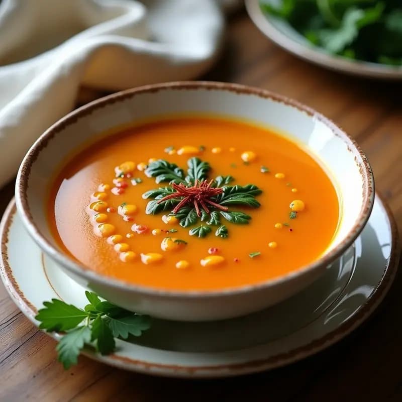 Sopa de Lentejas Rojas y Espinacas con Infusión de Azafrán: Receta Iraní Detox en Thermomix