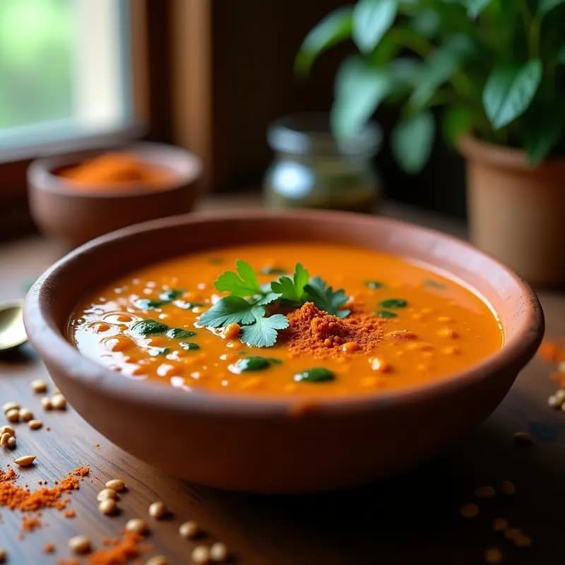 Sopa de Lentejas Rojas con Espinacas y Garam Masala: Receta Punjabí Reconfortante