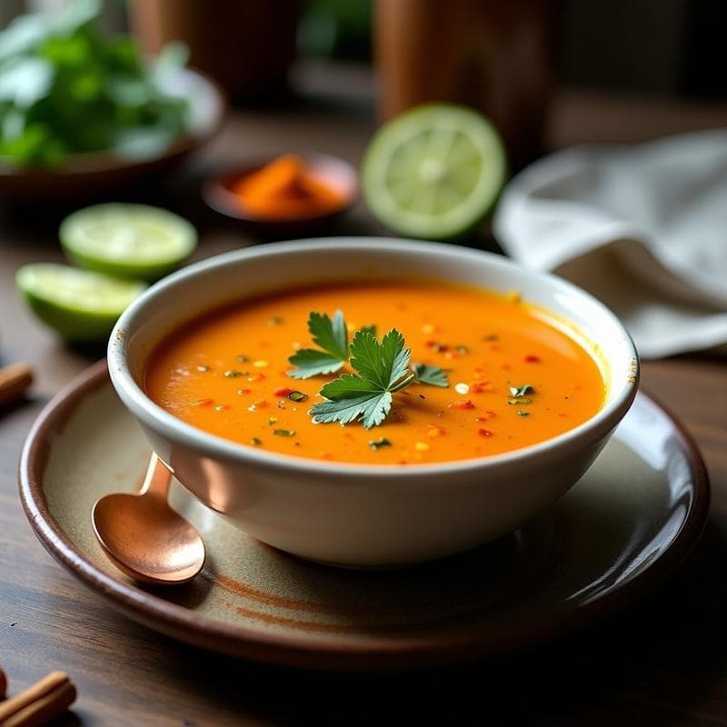Sopa de Lentejas Rojas y Espinacas: Receta India en Thermomix con Toque de Lima