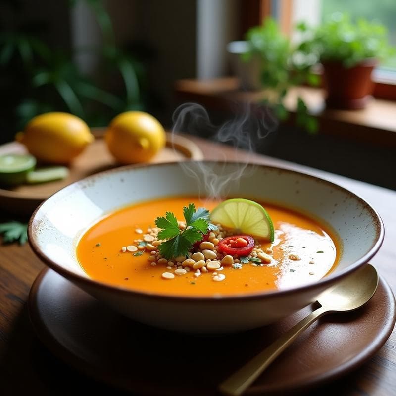 Sopa de Lentejas Rojas y Lemongrass: Receta Tailandesa en Thermomix con Toque Citrus