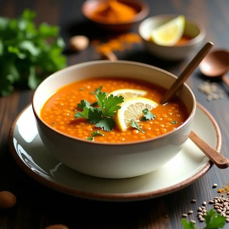 Sopa de Lentejas Rojas con Limón y Cilantro: Receta Iraní Keto y Detox