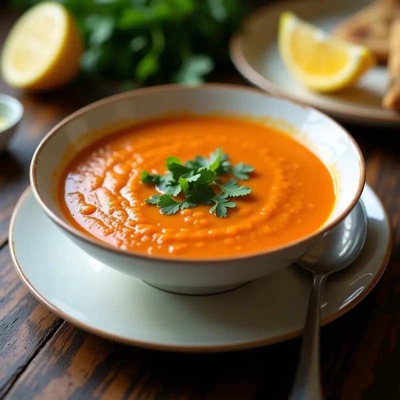 Sopa de Lentejas Rojas con Limón y Cilantro: Receta Libanesa Depurativa y Rápida