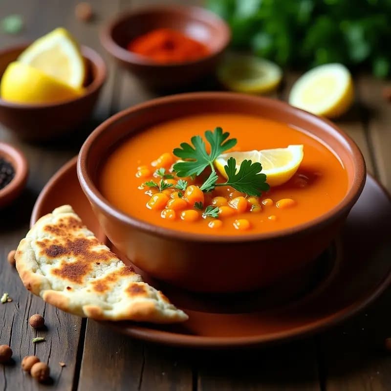 Sopa de Lentejas Rojas y Limón: Receta Siria Vegana con Toque Cítrico