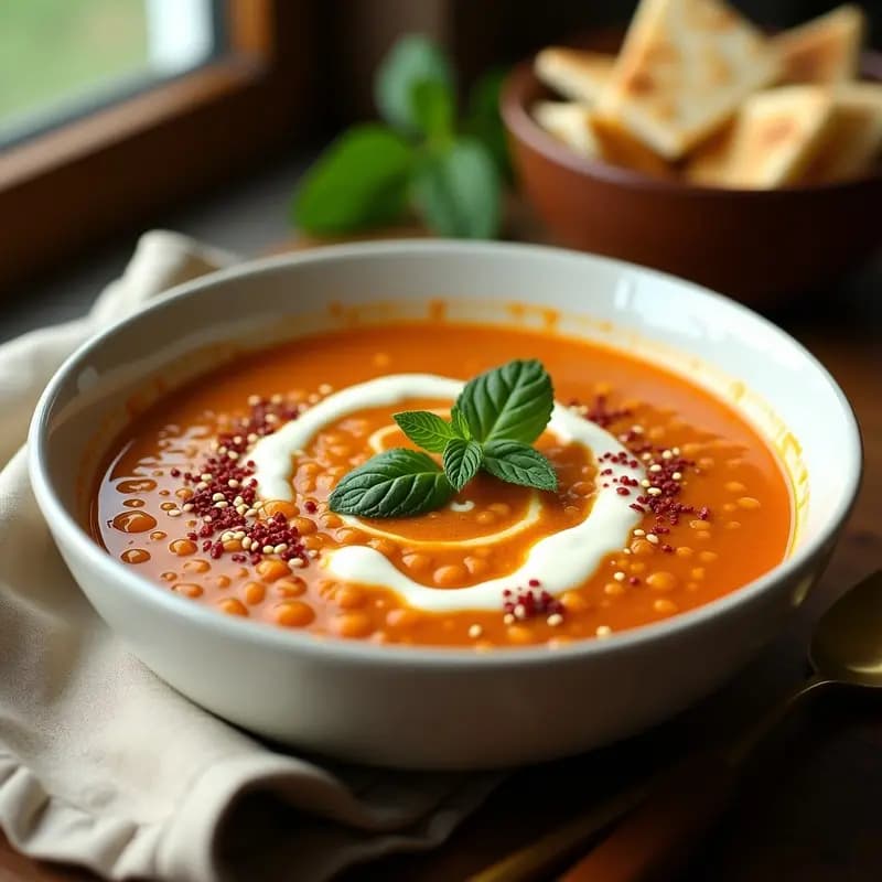 Sopa de Lentejas Rojas Turca con Yogur y Menta: Receta de Kunefe con Toque Ácido