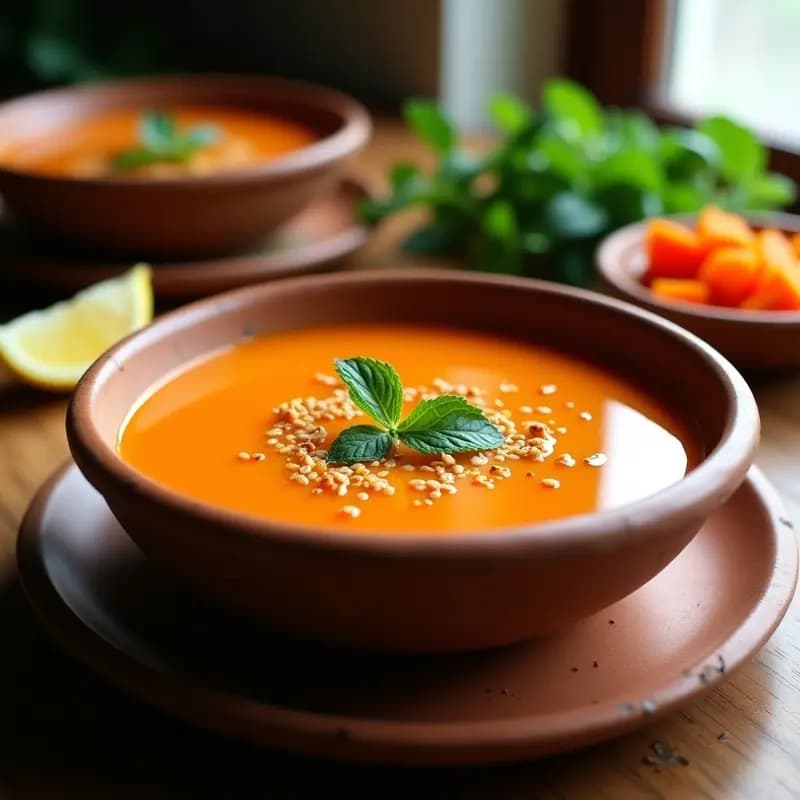 Sopa de Lentejas Rojas y Zanahoria con Jengibre: Receta Iraní Detox y Sin Cocinar