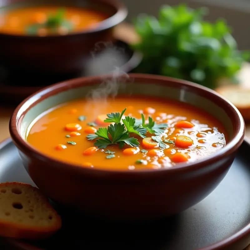 Sopa de Lentejas Rojos y Zanahoria con Jengibre: Receta Irlandesa Reconfortante en Olla Lenta