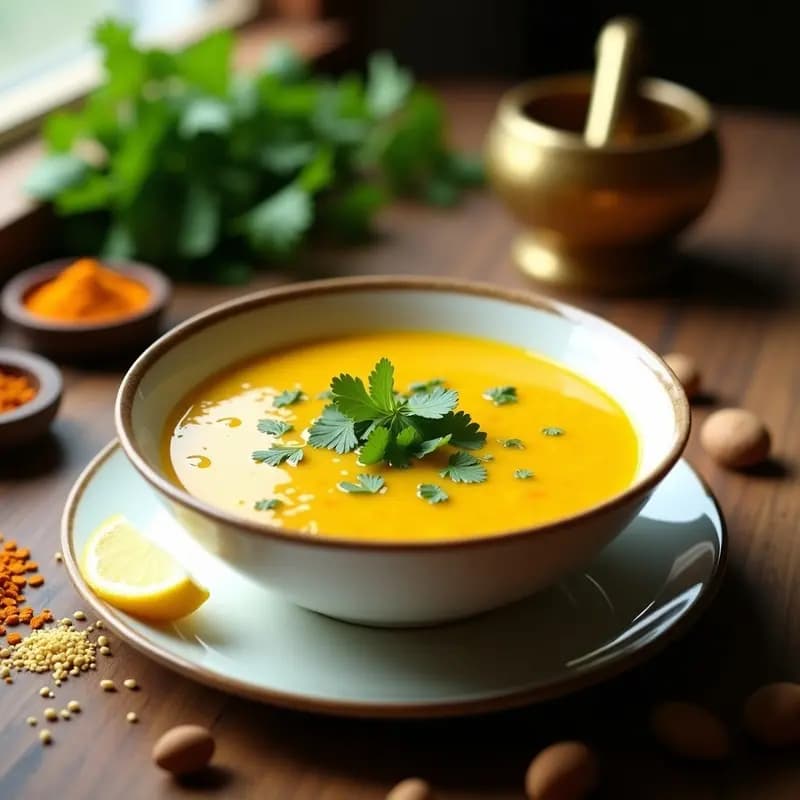 Sopa LEntil de Coriandro y Limón: Receta india ayurvédica detox en olla express